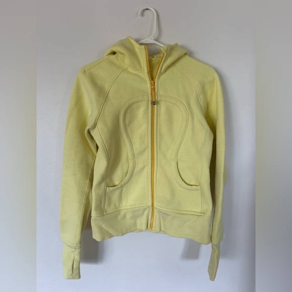 lululemon athletica Tops - Lululemon Scuba Hoodie *Stretch (Lined Hood) Mellow Lemon Size 6